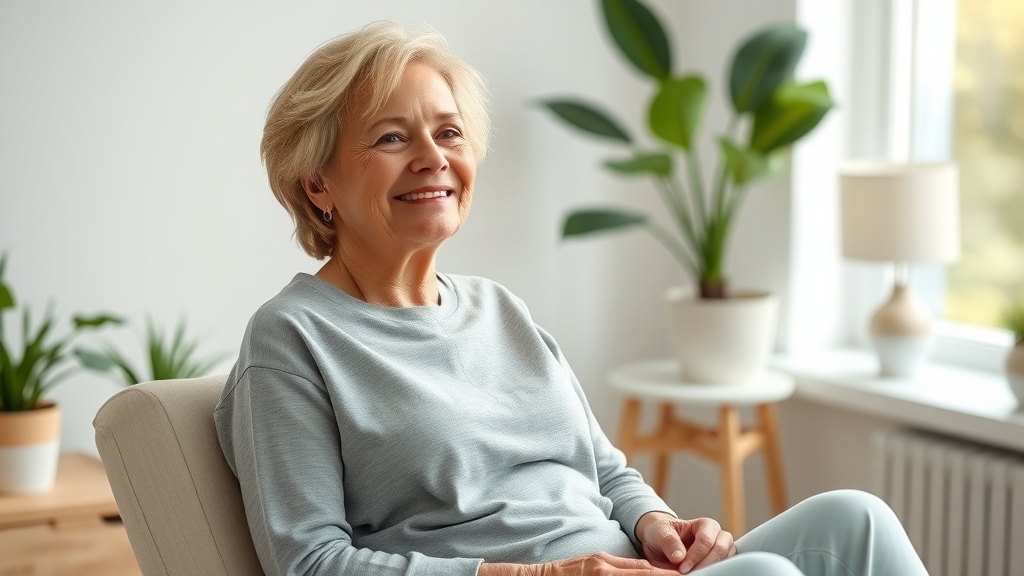 manual therapy patient after pain relief smiling in clinic