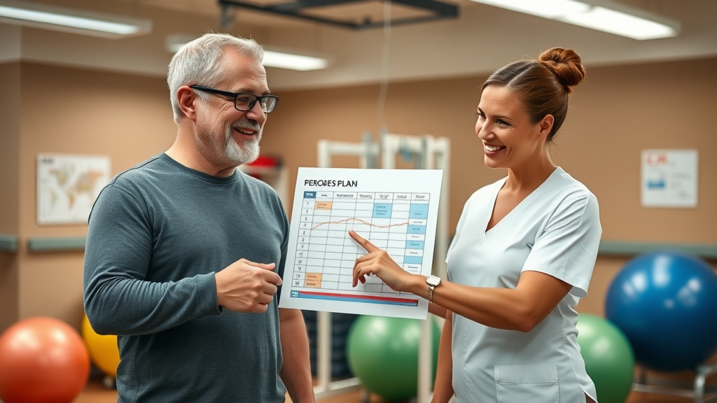 manual therapy patient and physical therapist planning recovery