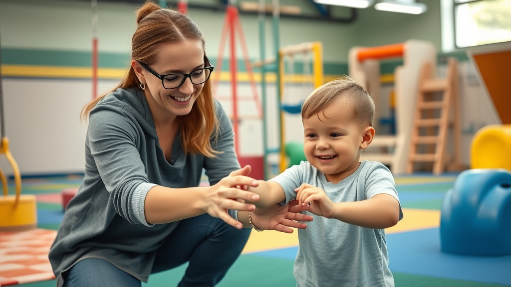 dedicated therapist guiding sensory integration therapy for autism spectrum disorder
