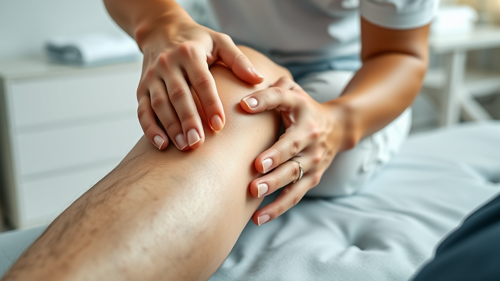 manual therapy hands on knee gentle pressure