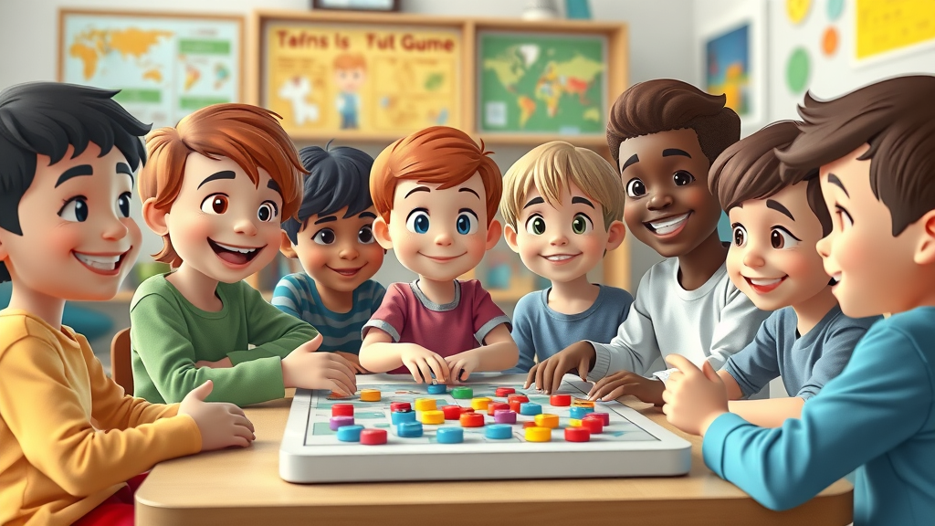 Friendly small group of autistic children and neurotypical peers, guided group activity, social skills and social interaction. How to Decoding Communication: A Guide to Helping Autistic Children Express Themselves