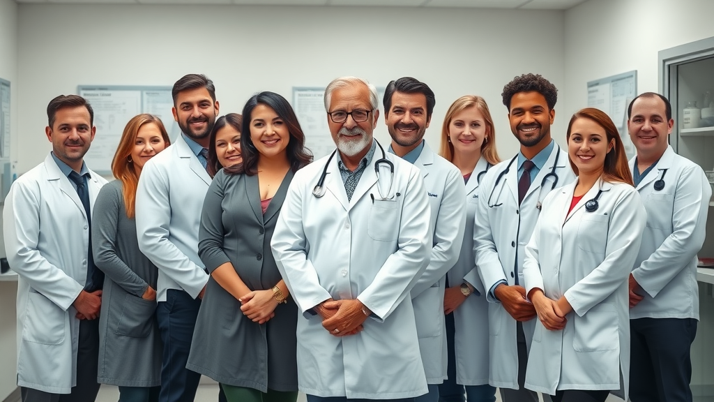 Licensed chiropractic care providers posing confidently in a clean clinic environment.