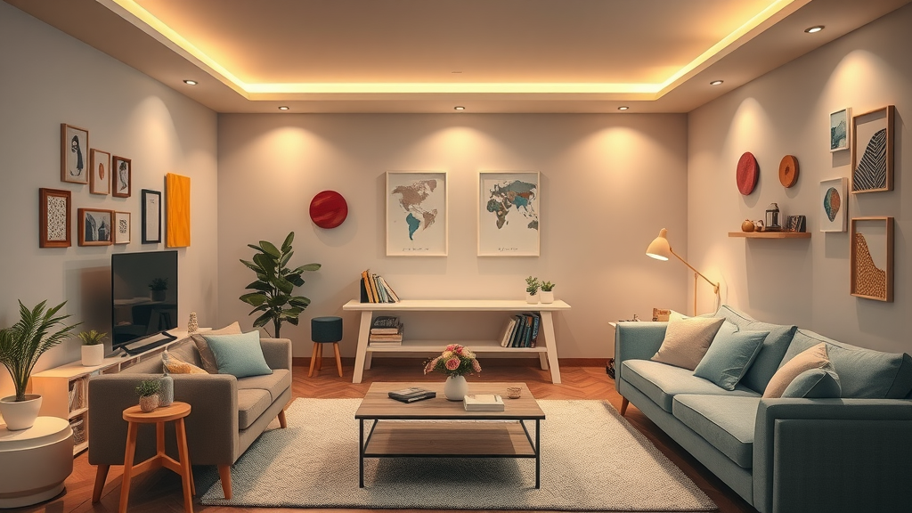 modern sensory-friendly living room for managing sensory sensitivities in autism spectrum disorder