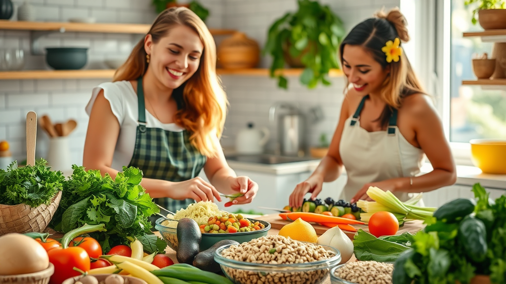 healthy vegan cuisine variety and meal preparation for weight loss